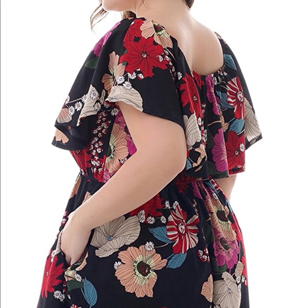 🌺Plus Size Floral 2-in-1 Ruffle Maxi Dress, 14-20 - Picture 5 of 7